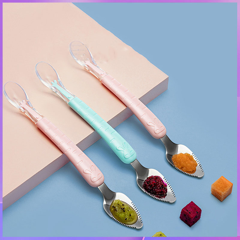 Puree Baby Food - Colher raspadora de duas cabeças para