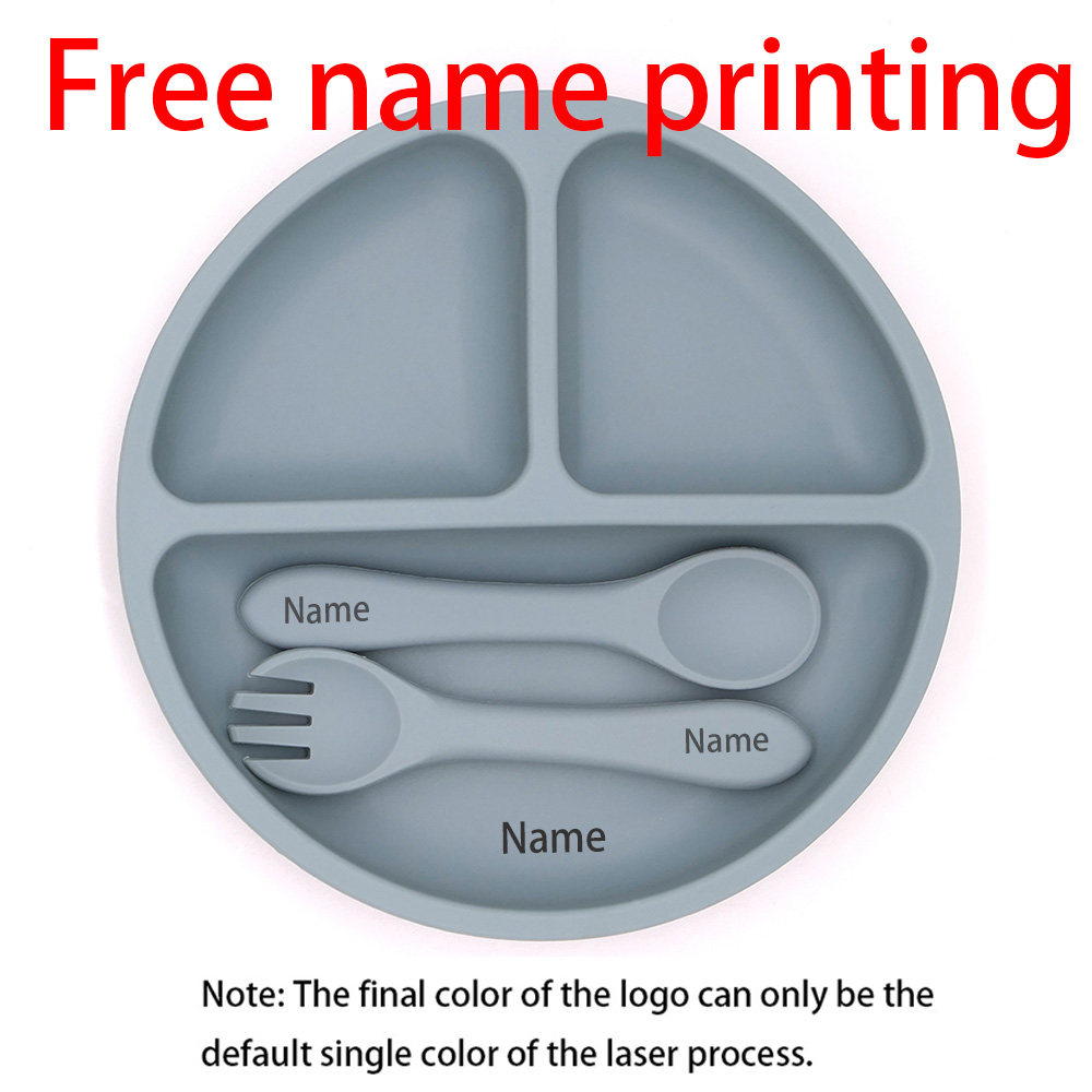 Baby Food Utensils - Nome gratuito impressão silicone utensílios de
