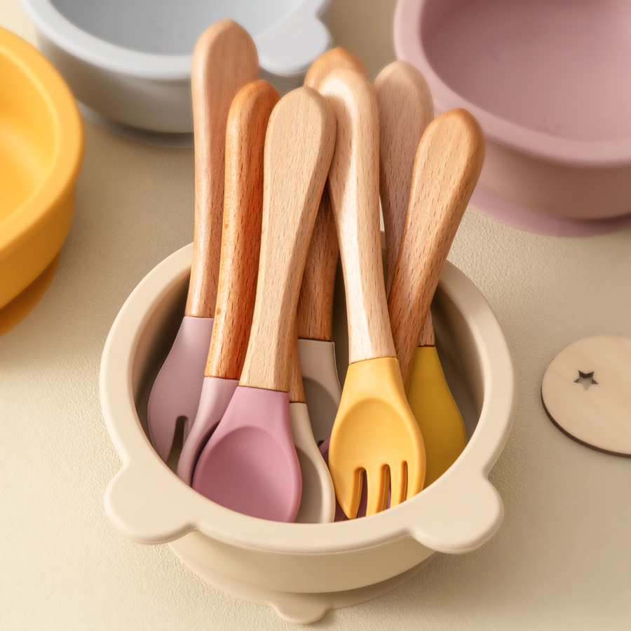 Baby Food Utensils - Mamaplan colher de silicone para bebê,