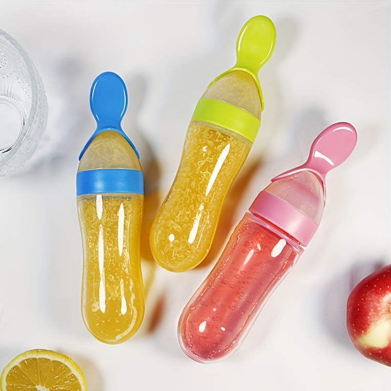 Baby Food Utensils - Garrafa de silicone para alimentação de