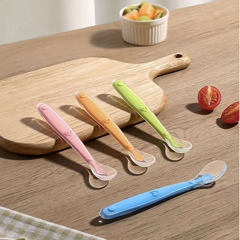 Baby Food Utensils - Colher de Silicone Macia para Bebês