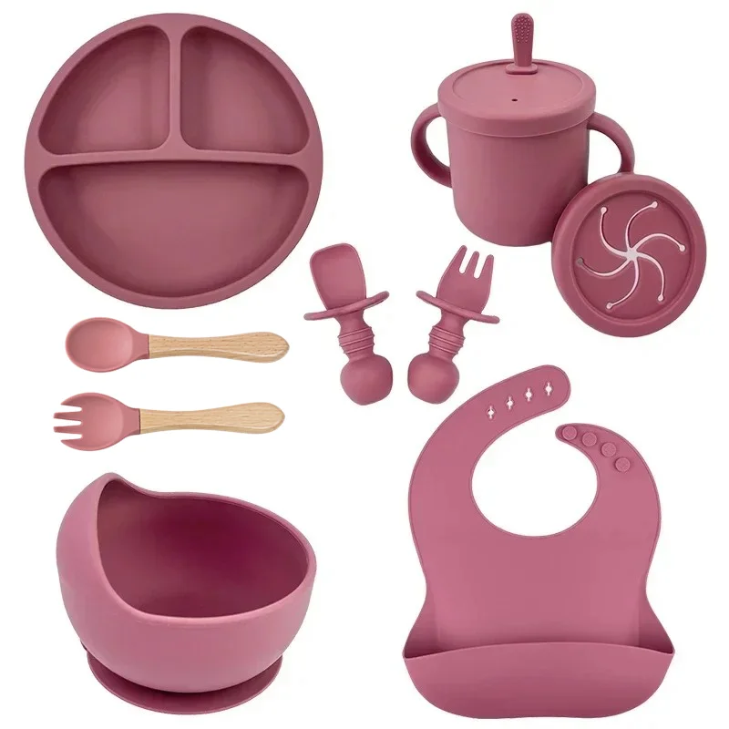 Baby Food Utensils - Conjunto de prato infantil de silicone