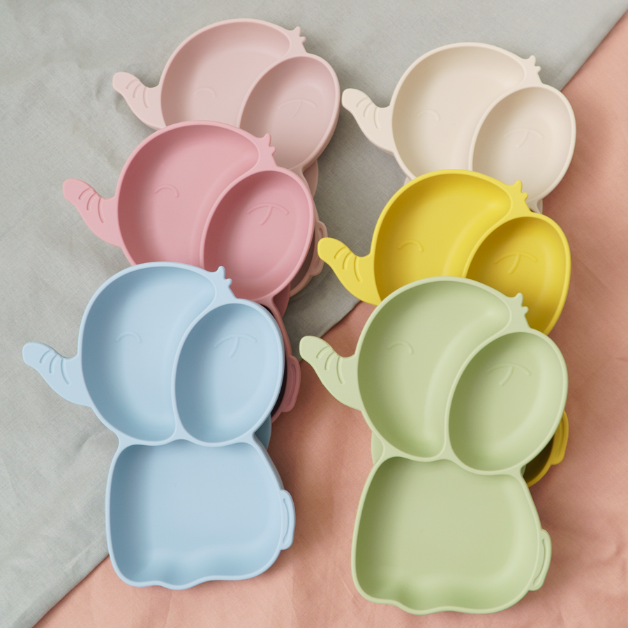 Baby Food Utensils - Pratos de silicone para bebês, placa