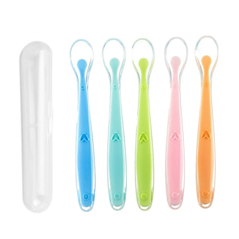Baby Food Utensils - Colheres de silicone para bebês sem