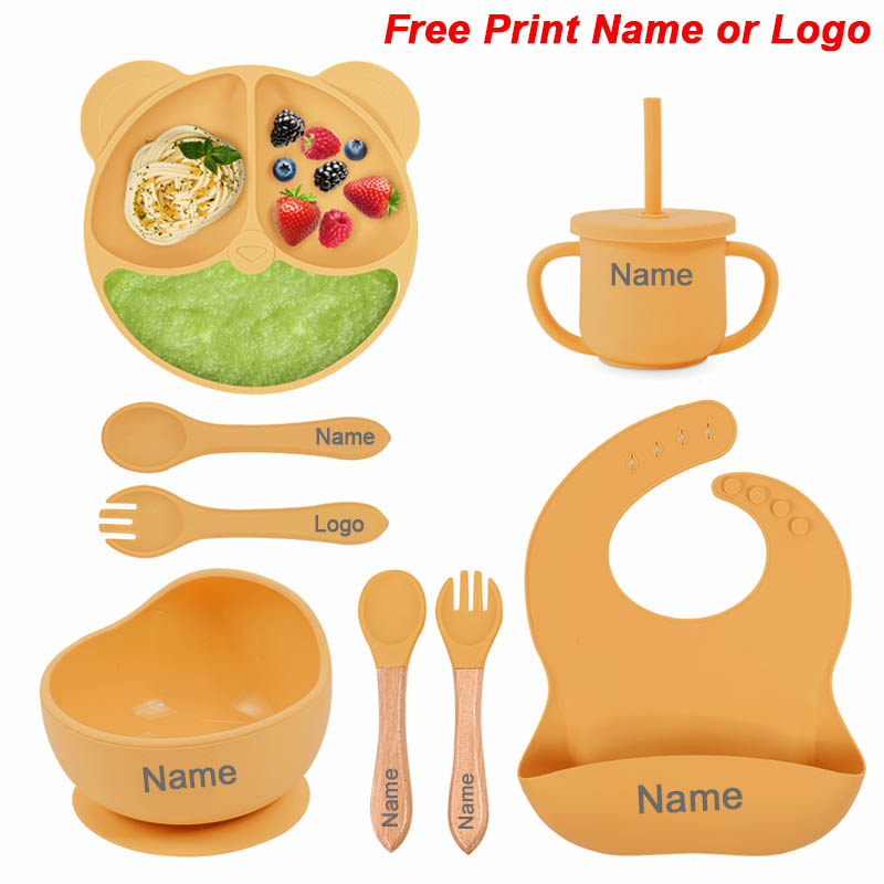 Baby Food Utensils - Conjunto de alimentação de silicone para