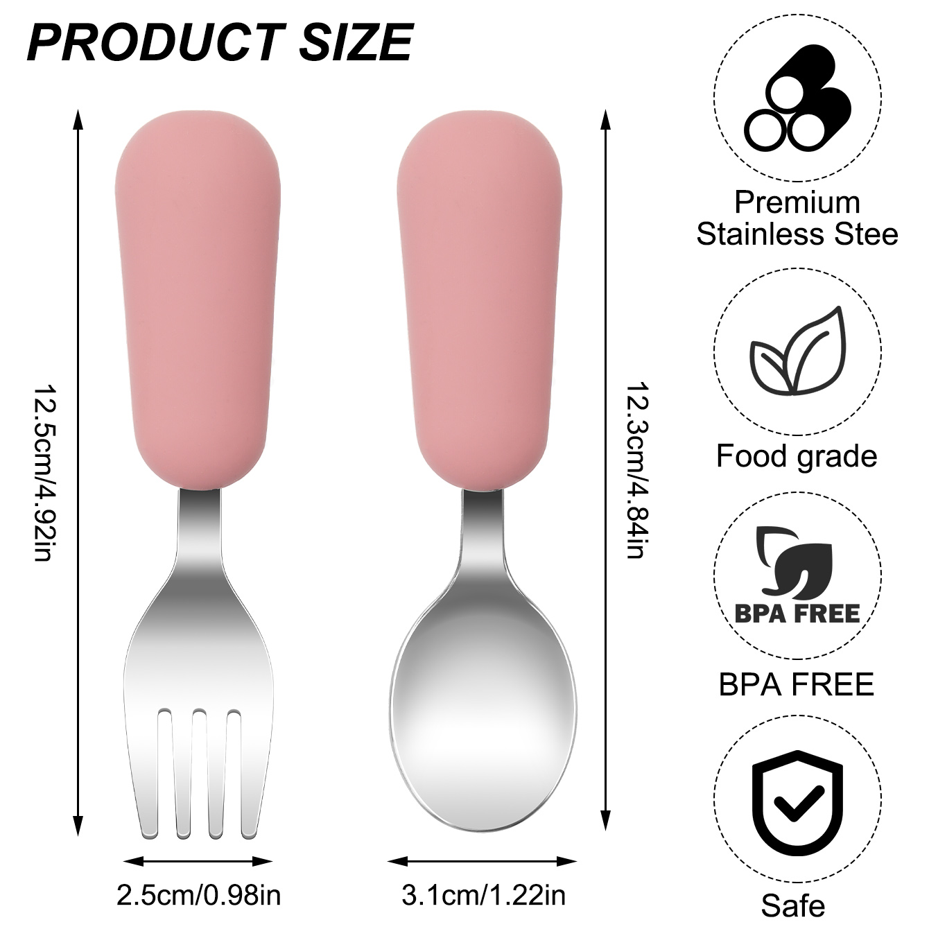 Cor crianças 2 pçs garfo colhe - Baby Food Utensils avaliação e preço