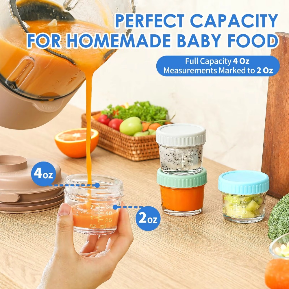 Conjunto de 6 Frascos de Vidro - Baby Food Glass Containers avaliação e preço